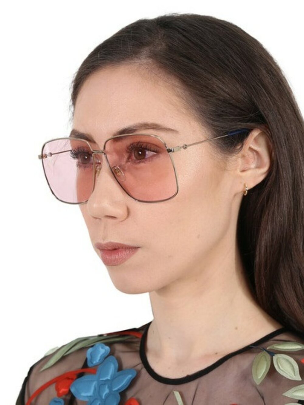 Gucci Women Sunglasses Gold Pink Square GG0394S 004 NEW AUTHENTIC - Picture 11 of 13